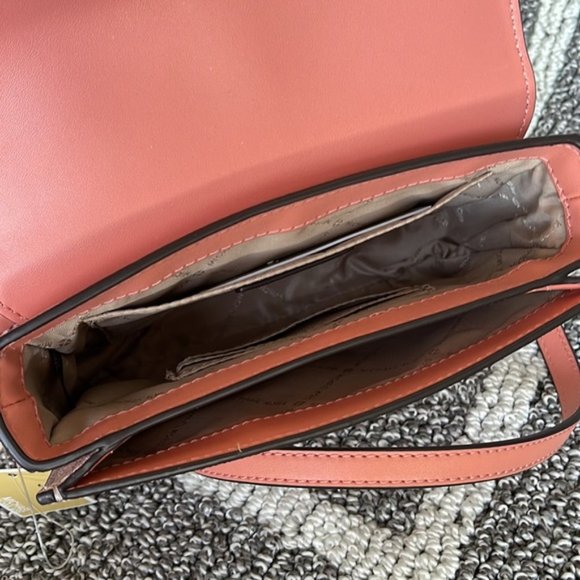 Michael Kors Carmen Small Monogram Flap Crossbody Sherbert Color - Picture 10 of 16